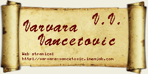 Varvara Vančetović vizit kartica